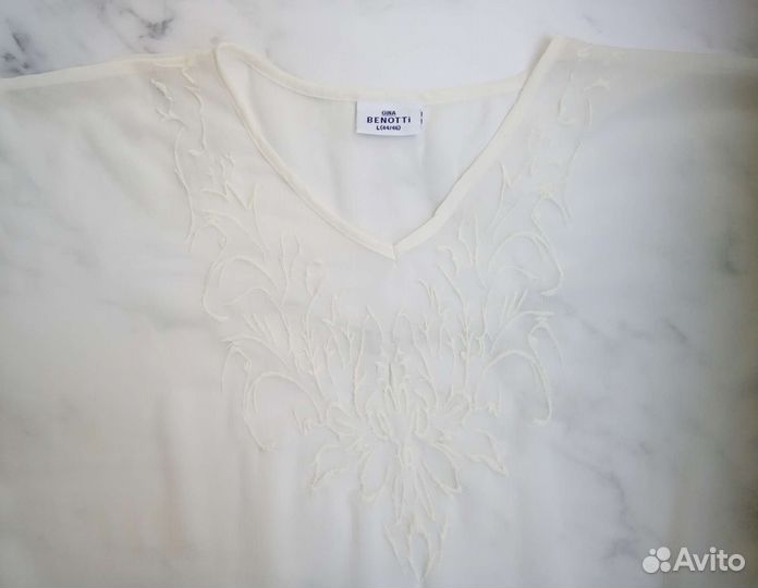 Пляжная туника накидка белая 50-52 размер