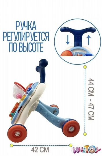 Ходунки - каталка, столик - бизиборд 3в1