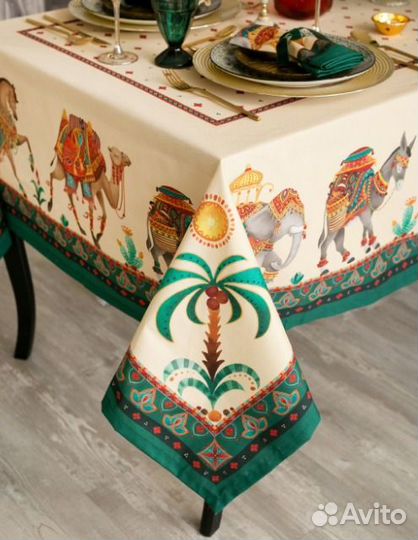 Скатерть хлопковая 149*180см Цветы