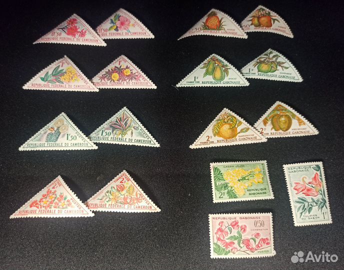 Марки Набор Камерун 1963г, Габон. 17 шт