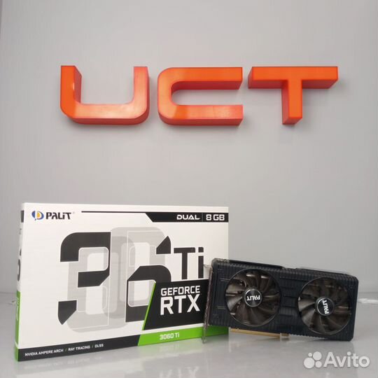 Видеокарта Palit GeForce RTX3060 Ti Dual V1 8Гб