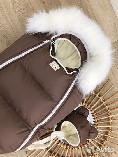 Комплект на выписку мокко зима/хололная осень