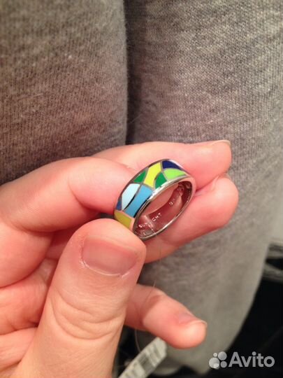 Серебряное кольцо (эмаль) Sunlight