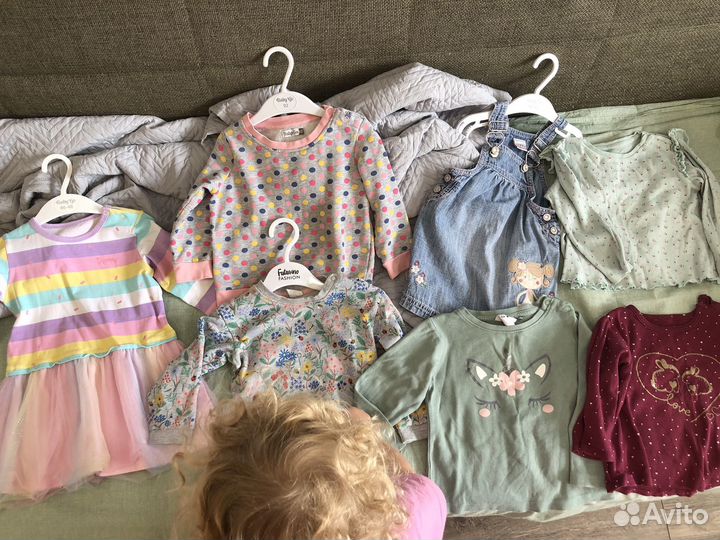 Кофты, лонгслив, платья, сарафан на девочку 86-98
