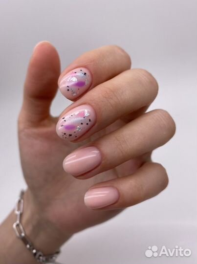 Комбинированный маникюр с покрытием