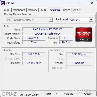 Видеокарта RX 6500 xt