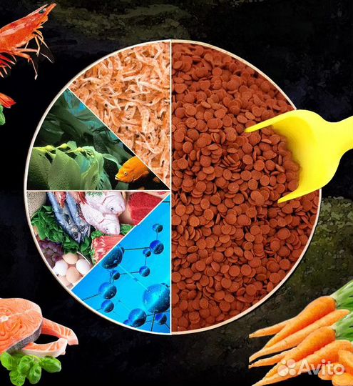 Корм для всеядных и плотоядных рыб Sanzhi Xiaoyu B