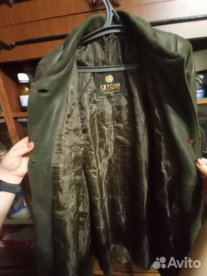 Пальто кожаное