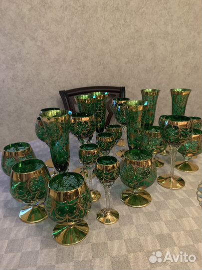 Сервировка стола винтаж Богемия