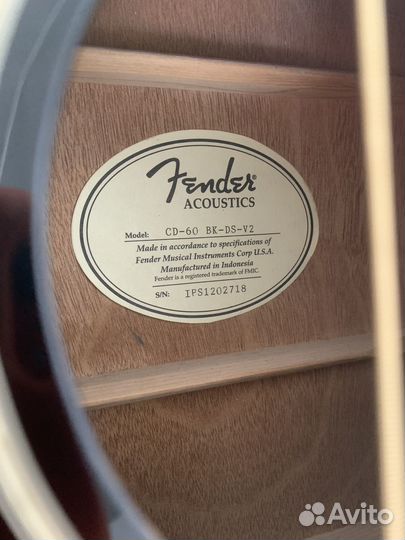 Гитара fender CD-60 black