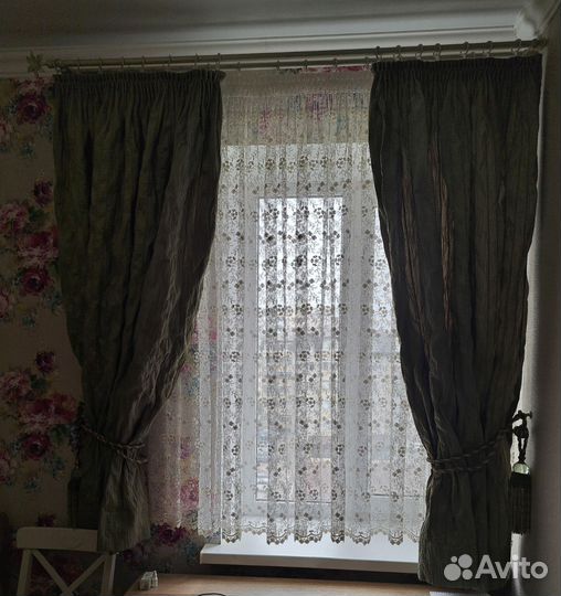 Шторы и покрывало бу