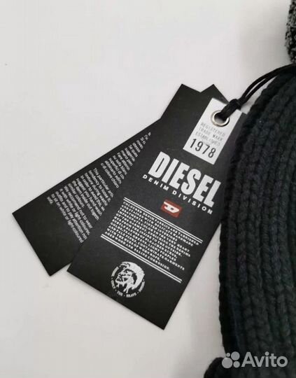 Шапка мужская вязаная Diesel чёрная