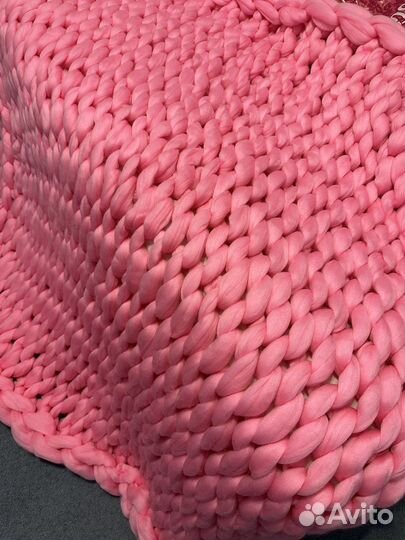 Плед крупной вязки