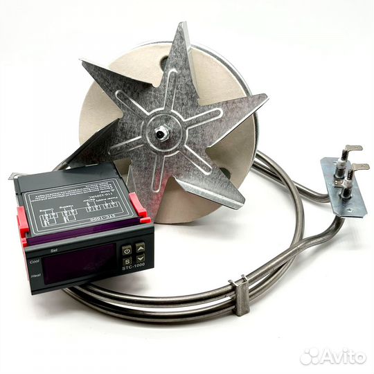 Конвекция коптильни. Мотор L14+тэн1,6кВт+STC1000