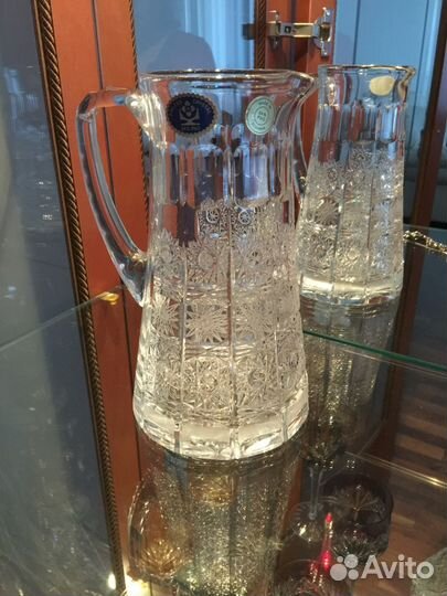 Чешский хрустальный кувшин bohemia