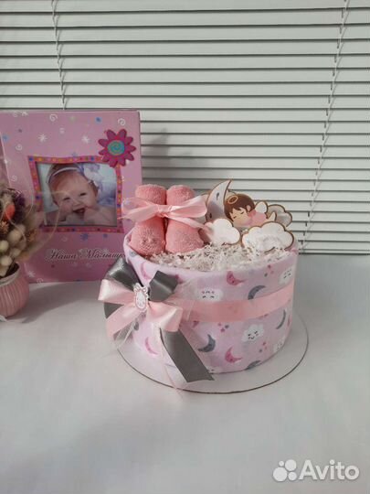 Торт из памперсов новорождённому,подарок на выписк