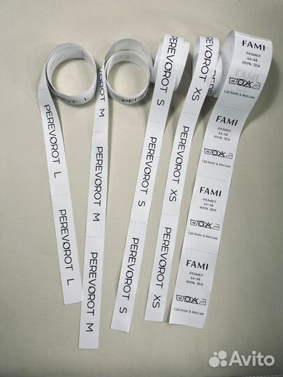 Печать текстильных, силиконовых бирок для одежды