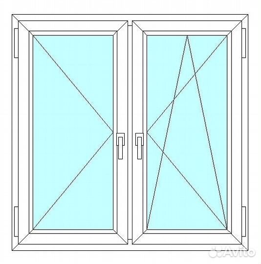 Окно veka WHS60, 2 ств., 2-кам. с/п, 1400x1500