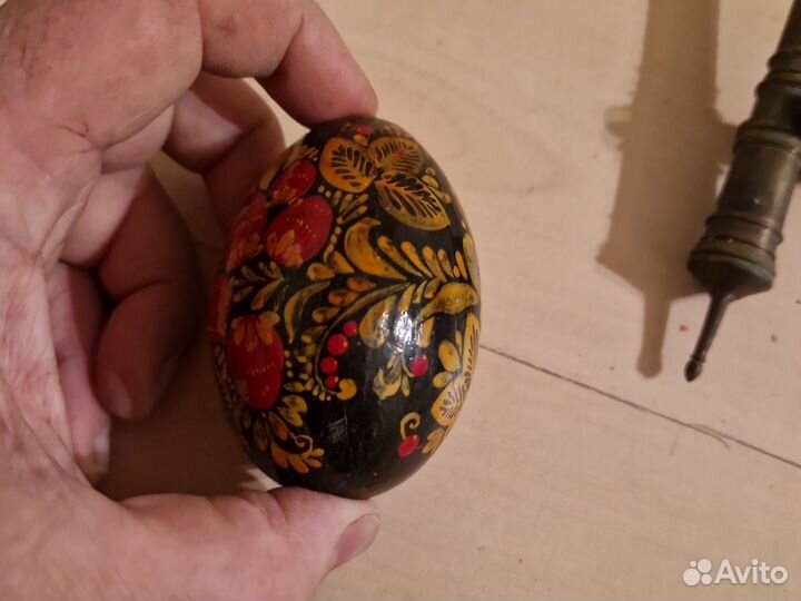Яйцо деревянное винтаж