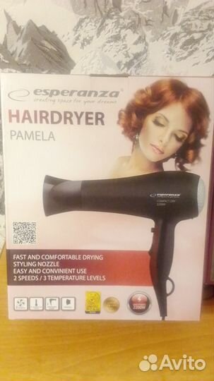 Фен esperanza EBH004K hair dryer pamela 2200 В