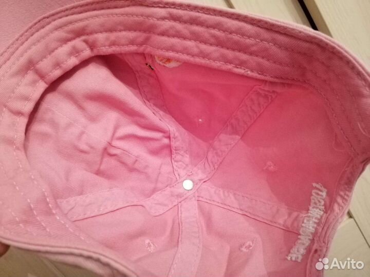 Кепка женская, розовая, с вышивкой, б/у