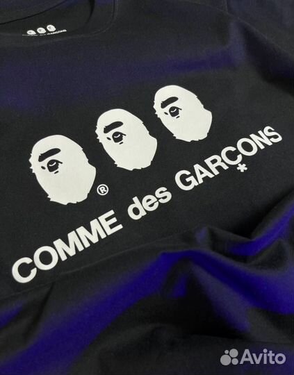 Футболка bape x comme des garcons