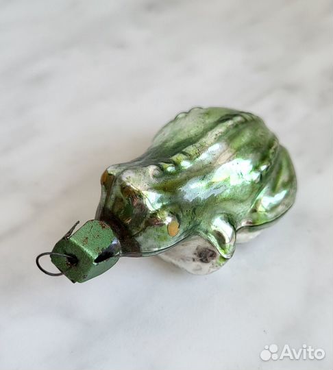 Старинная елочная игрушка лягушка, период СССР