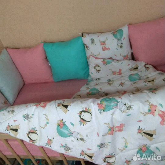 Бортики, одеяло-конверт на выписку, гнёздышко