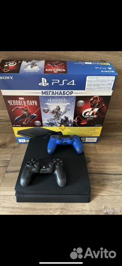 Sony playstation 4 slim 1tb+15игр+2геймпада