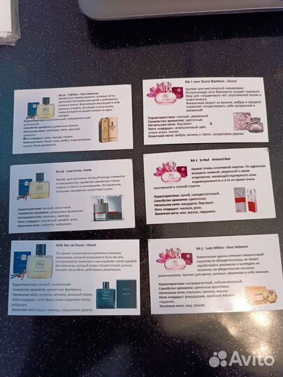 Визитки парфюмерные