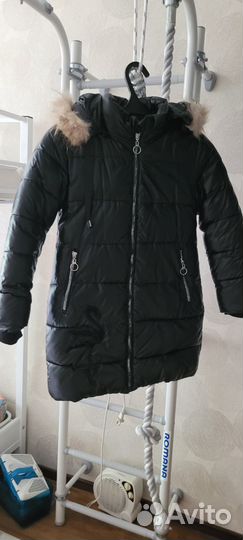 Зимнее пальто (плащ) для девочки 134см