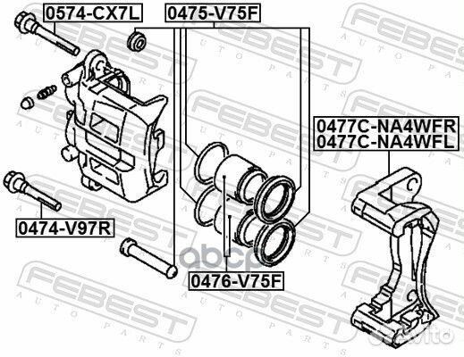 Поршень суппорта тормозного переднего 0476V75F