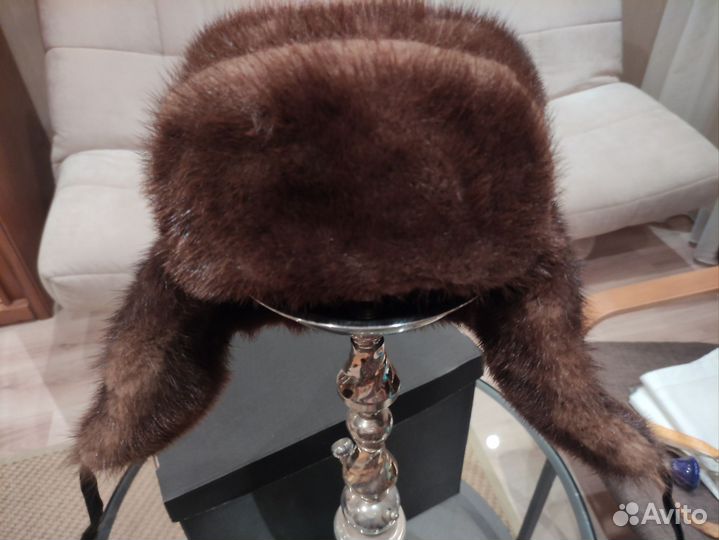 Норковая шапка мужская бу