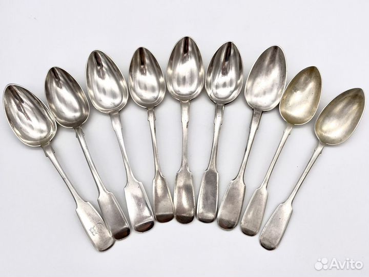 Набор столовых ложек 9 шт. Серебро 84 пр, 630 г
