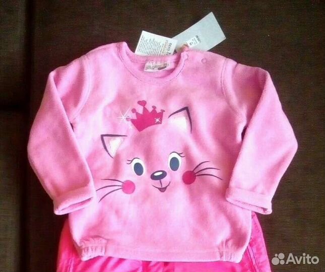 Костюм, кофта, штаны, флис, 86