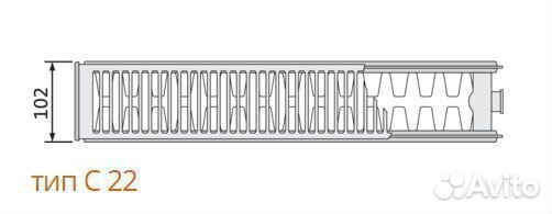 Радиатор панельный стальной C 22 500 х 1200 Россия