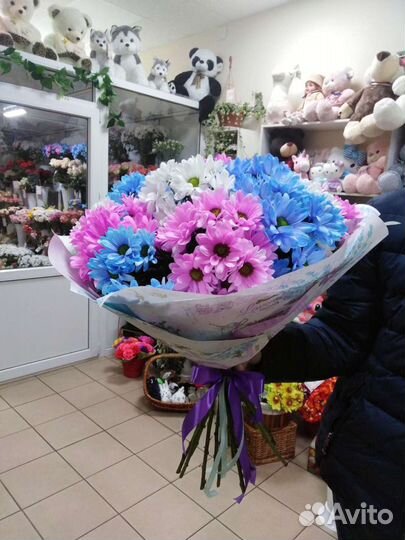 Шикарный букет из хризантемы