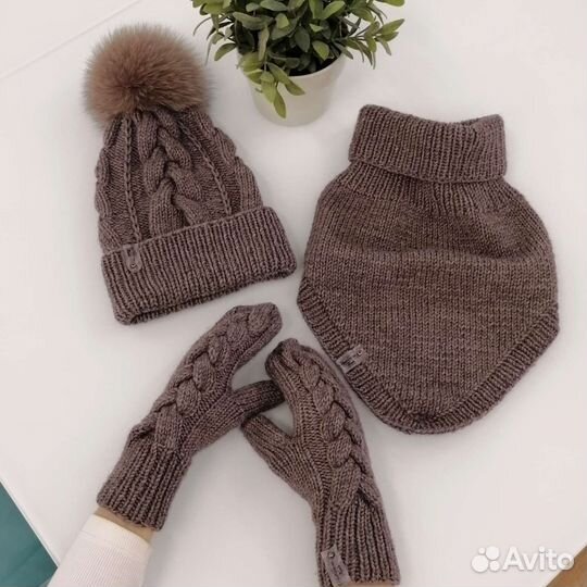 Шапка, варежки, шарф