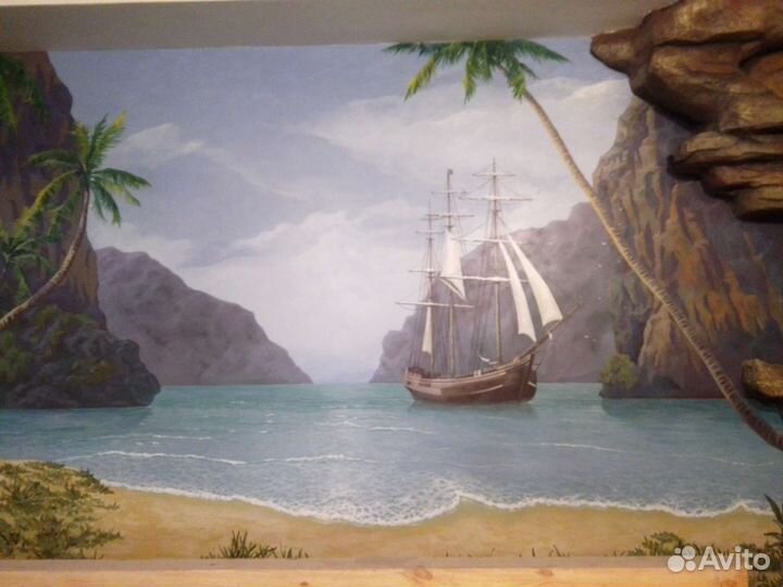 Роспись стен, живопись, скульптура, барельеф,скалы