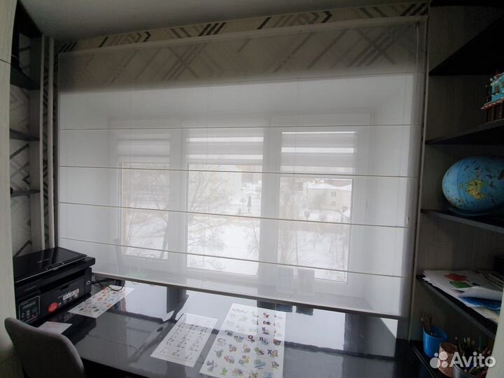 Римские шторы веревочный карниз