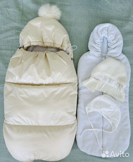 Зимний конверт для новорожденных 62-68р