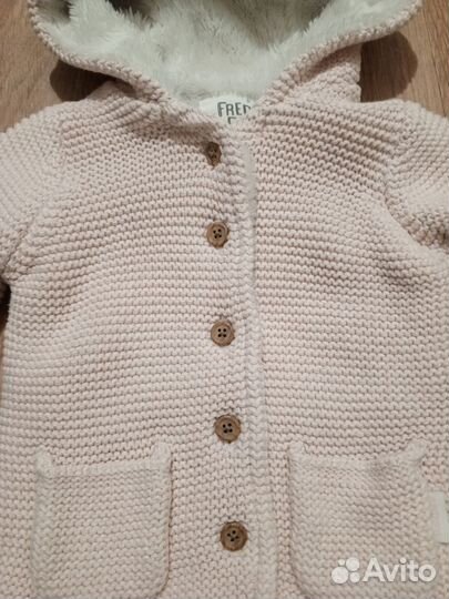 Кофта на меху розовая Германия 6-9-12 мес