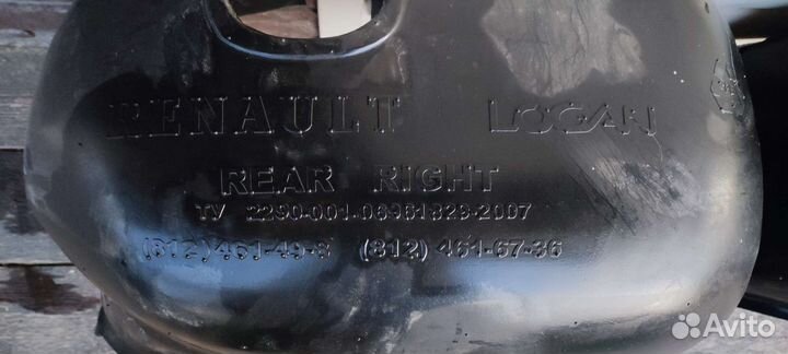 Подкрылки рено Логан задние