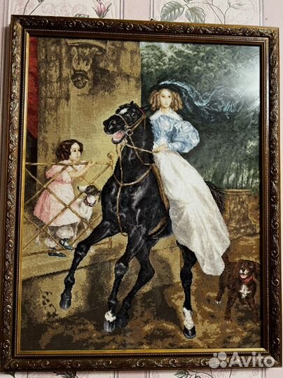 Картина вышитая крестом «Всадница»