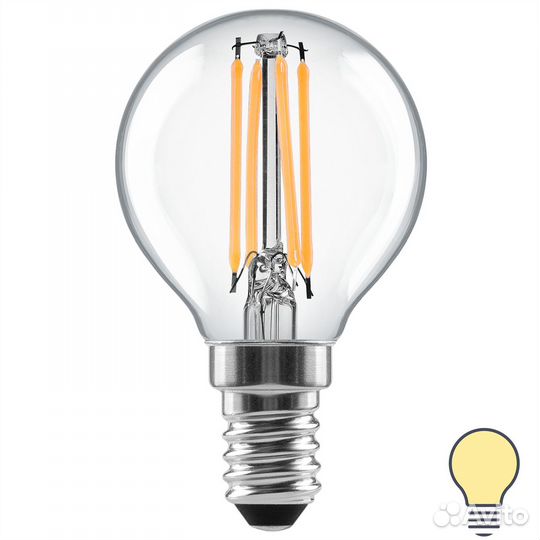 Лампа светодиодная E14 220-240 В 6 Вт шар прозрачн