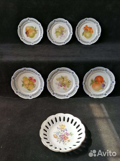 Тарелки ажурный прорезной фарфор довоеннаяГермания