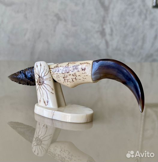 Камчатский сувенир. Нож обсидиан, коллекционный