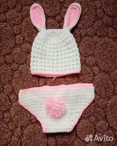 Костюм зайчика для фотосессии малышки (р-р 50-68)