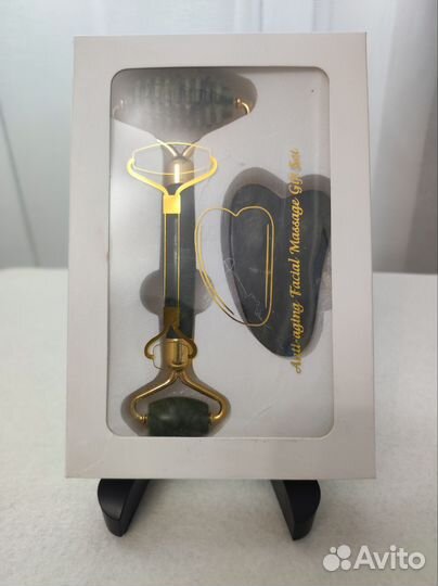 Скребок гуаша и роллер двусторонний, набор