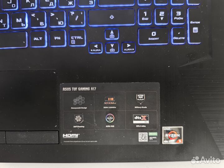 Ноутбук игровой asus TUF Gaming A17 FX706II-AU038T